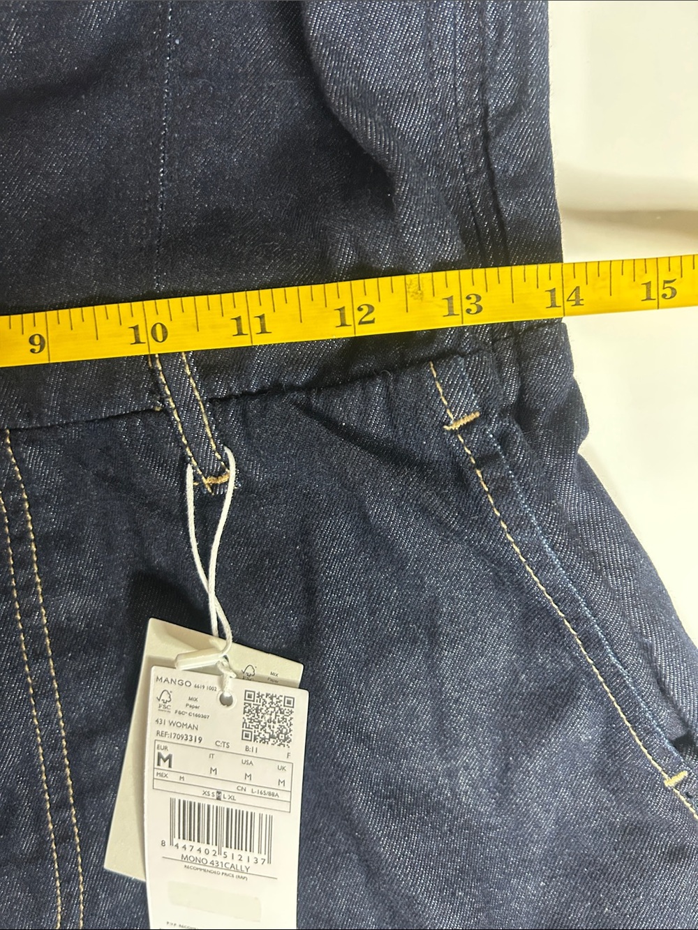 NWT (size M) MANGO STRAPLESS DENIM JUMPSUIT - Picture 8 of 10